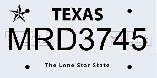 MRD3745 Texas License Plate