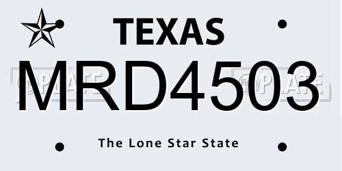 MRD4503 Texas License Plate