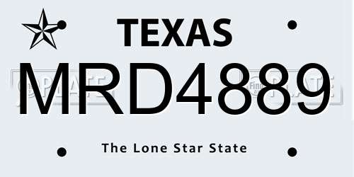MRD4889 Texas License Plate