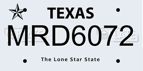 MRD6072 Texas License Plate