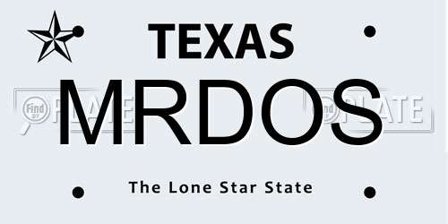 MRDOS Texas License Plate