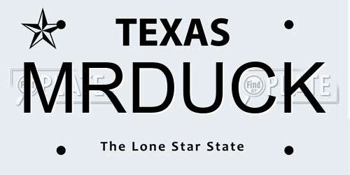 MRDUCK Texas License Plate