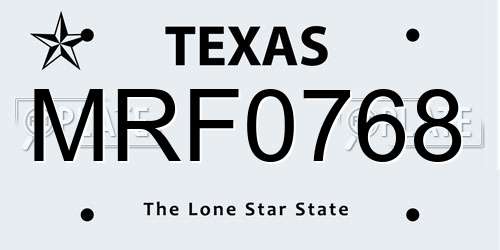 MRF0768 Texas License Plate