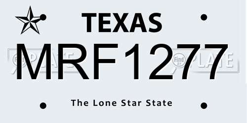 MRF1277 Texas License Plate
