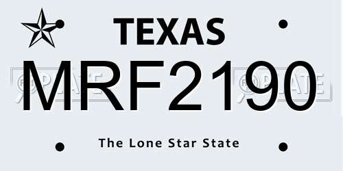 MRF2190 Texas License Plate