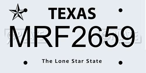 MRF2659 Texas License Plate