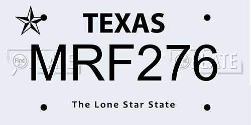 MRF276 Texas License Plate