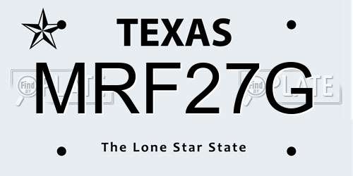 MRF27G Texas License Plate