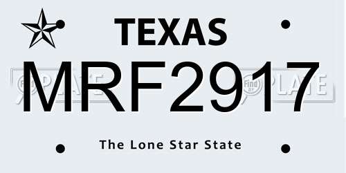 MRF2917 Texas License Plate