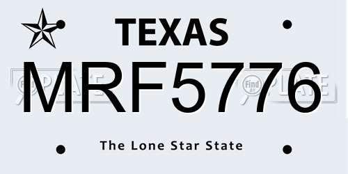 MRF5776 Texas License Plate