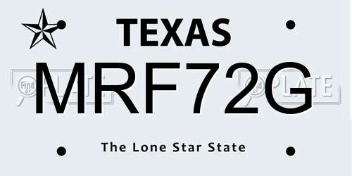 MRF72G Texas License Plate