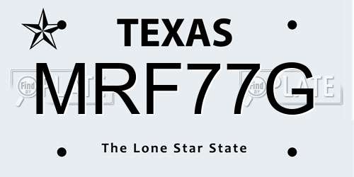 MRF77G Texas License Plate