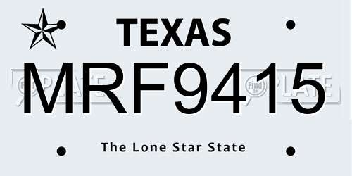 MRF9415 Texas License Plate