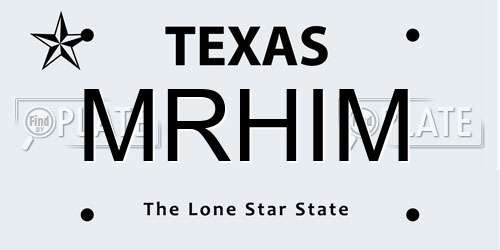 MRHIM Texas License Plate