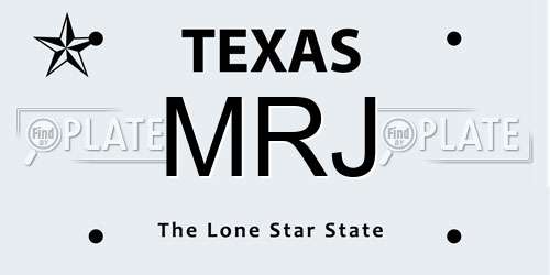 MRJ Texas License Plate