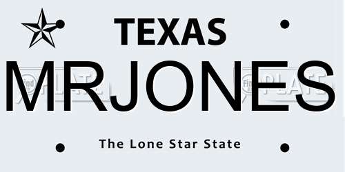 MRJONES Texas License Plate