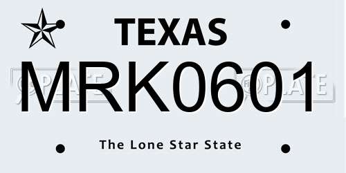 MRK0601 Texas License Plate