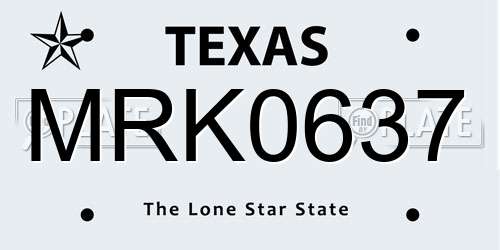 MRK0637 Texas License Plate