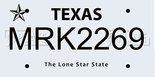 MRK2269 Texas License Plate