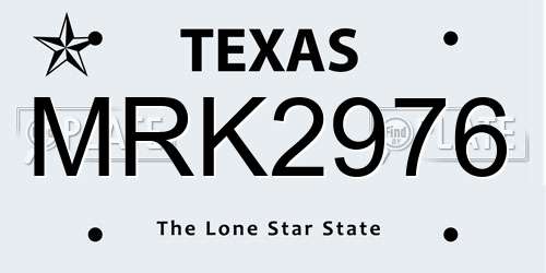 MRK2976 Texas License Plate