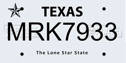 MRK7933 Texas License Plate