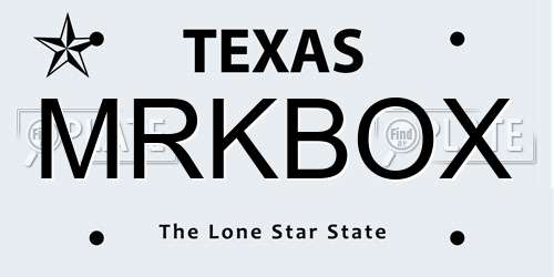 MRKBOX Texas License Plate