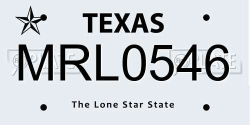 MRL0546 Texas License Plate