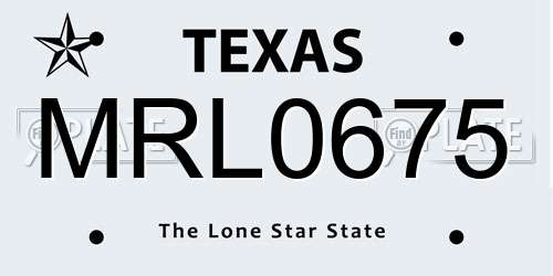 MRL0675 Texas License Plate