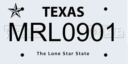 MRL0901 Texas License Plate