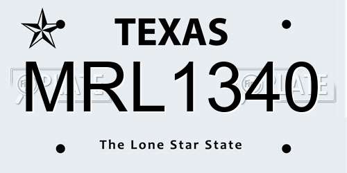 MRL1340 Texas License Plate
