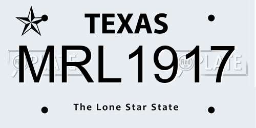 MRL1917 Texas License Plate