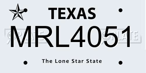 MRL4051 Texas License Plate