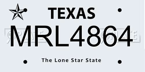 MRL4864 Texas License Plate