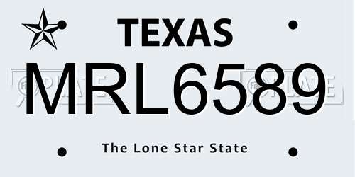 MRL6589 Texas License Plate