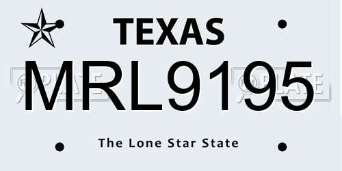 MRL9195 Texas License Plate