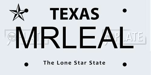 MRLEAL Texas License Plate