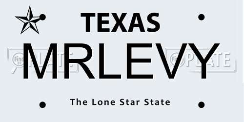 MRLEVY Texas License Plate