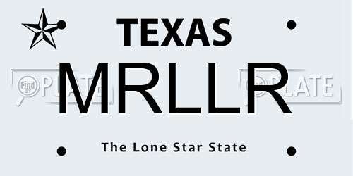 MRLLR Texas License Plate