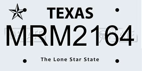 MRM2164 Texas License Plate