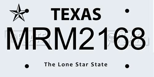 MRM2168 Texas License Plate