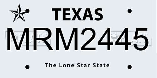 MRM2445 Texas License Plate