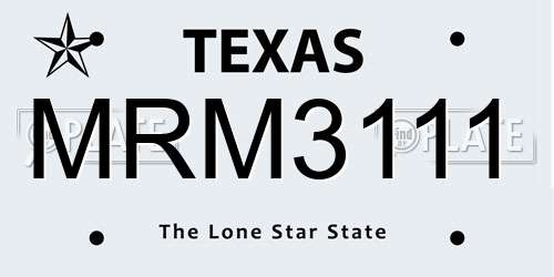 MRM3111 Texas License Plate