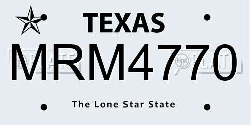 MRM4770 Texas License Plate