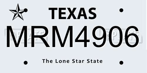 MRM4906 Texas License Plate
