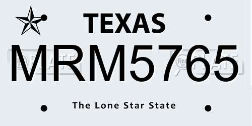 MRM5765 Texas License Plate