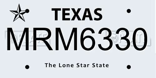 MRM6330 Texas License Plate