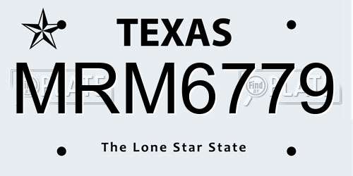 MRM6779 Texas License Plate