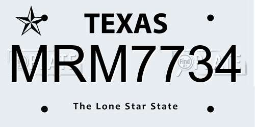 MRM7734 Texas License Plate