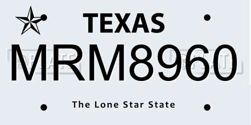MRM8960 Texas License Plate