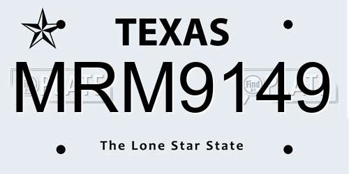 MRM9149 Texas License Plate